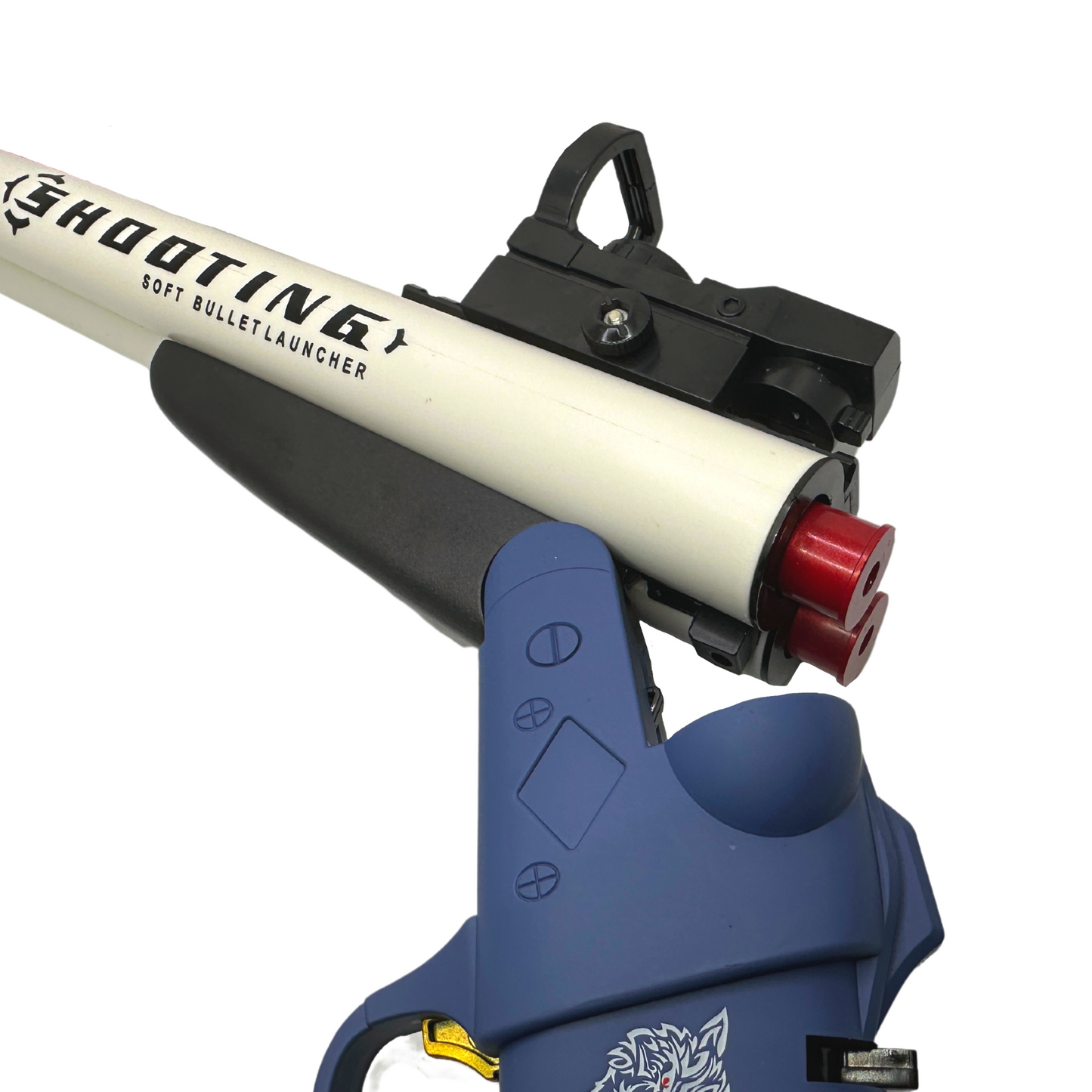 Blue Kids Double Barrel Action Shotgun - Foam Dart Blaster