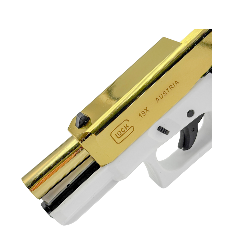 Golden Eagle G19X-Gold/ White Tactical Metal Green Gas Blowback Pistol - Gel Blaster