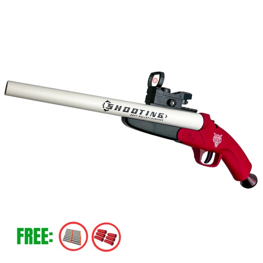 Red Kids Double Barrel Action Shotgun - Foam Dart Blaster (Red)