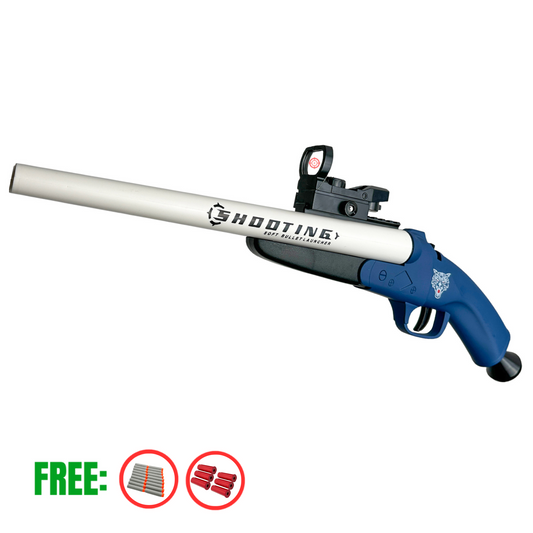 Blue Kids Double Barrel Action Shotgun - Foam Dart Blaster